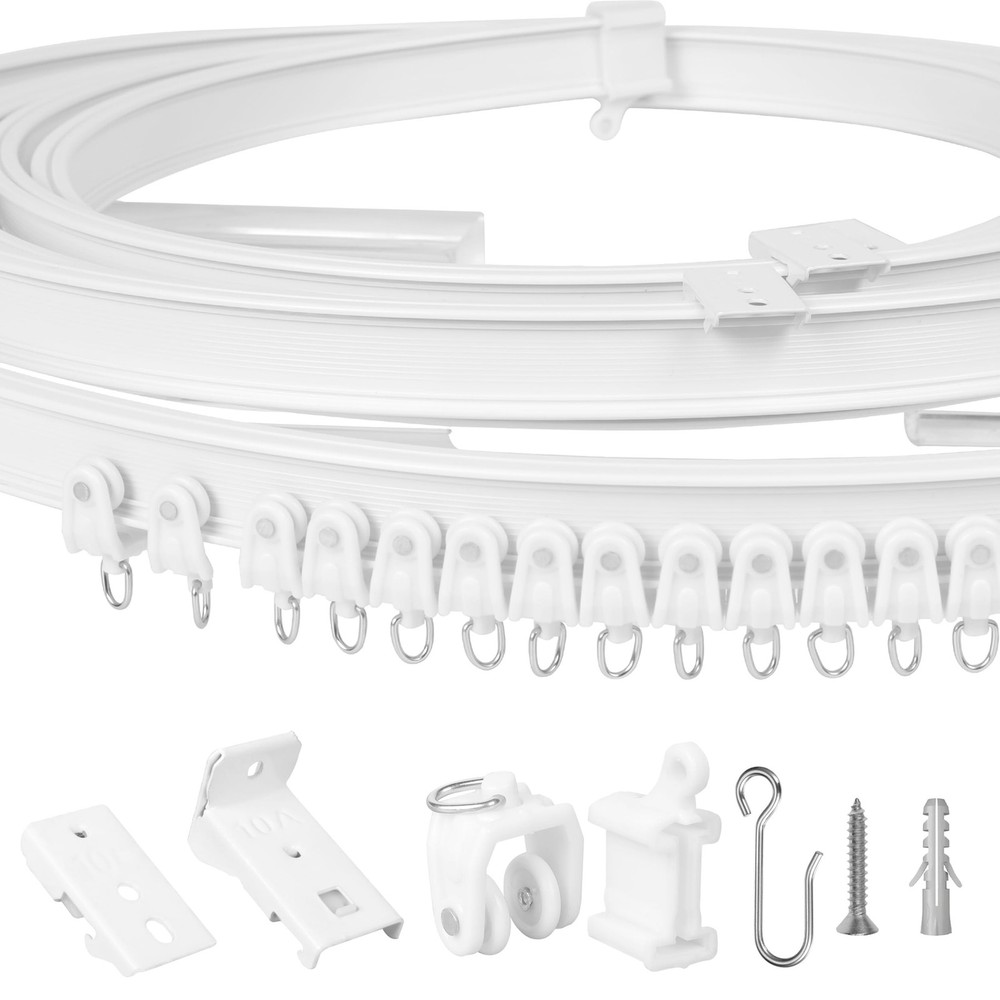 Flexible Ceiling Curtain Track System – 12ft Bendable Ceiling Mounted Curt