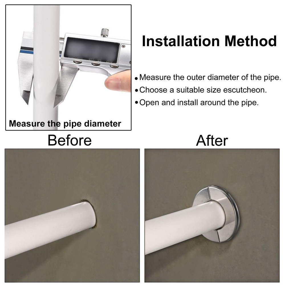 Wall split flange, round coating plate diameter 90mm