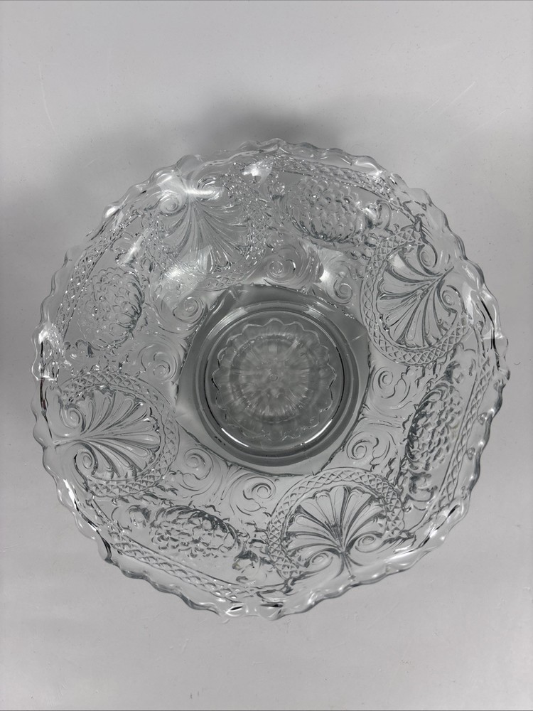 EAPG Clear Lotus Flower Pattern Bowl 9” Diameter