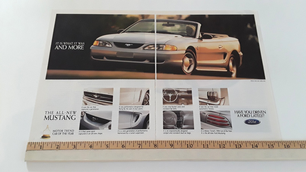 1994 MUSTANG ORIGINAL 2 PAGE AD