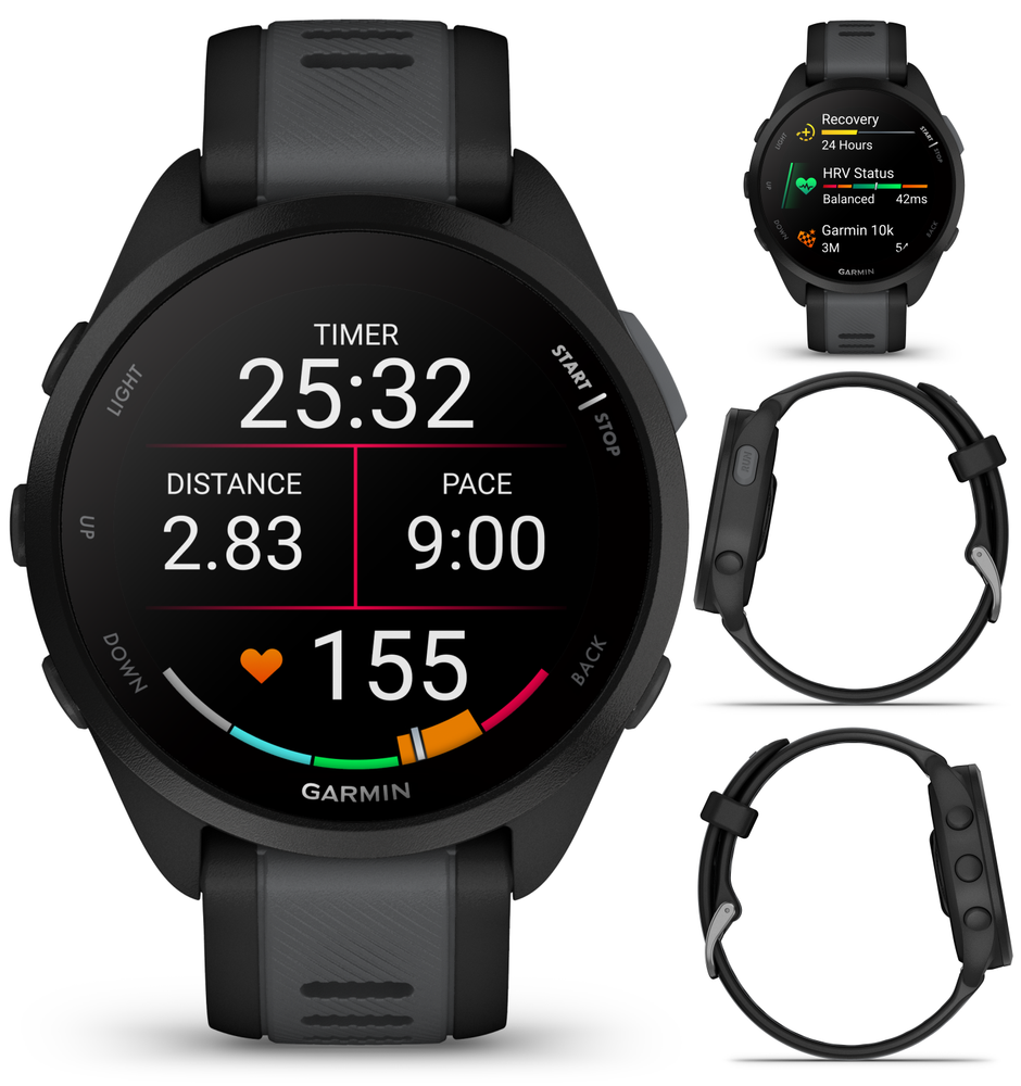 Garmin Forerunner 165 Running Smartwatch AMOLED Display Training Black / Slate