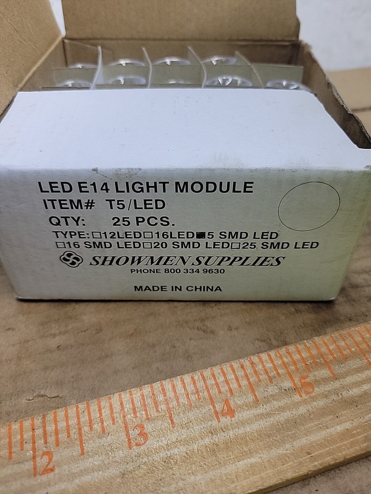 Box of 25 BULB T5 5-LED SMD White 130v E14 Light Module