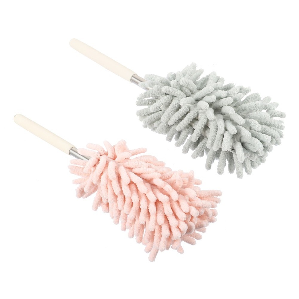 2 Pcs Multi-functional Reusable Dust Brush Duster Extendable Broom