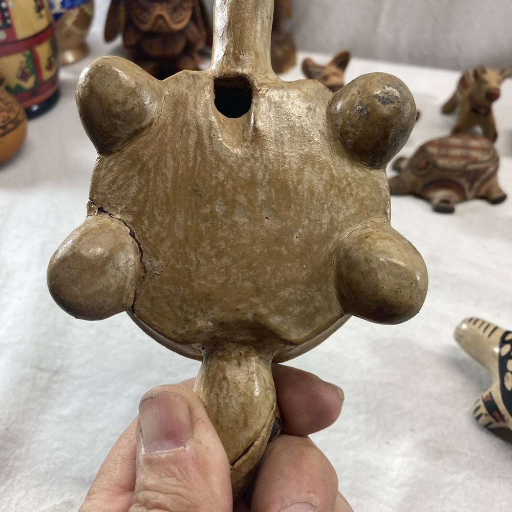 Vintage Handmade Peruvian Clay Turtles