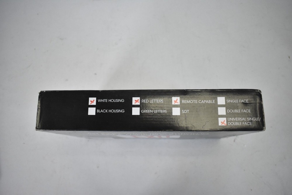 Light Pipe LED Exit Sign White Housing Red Remote Capable Universal Double Face