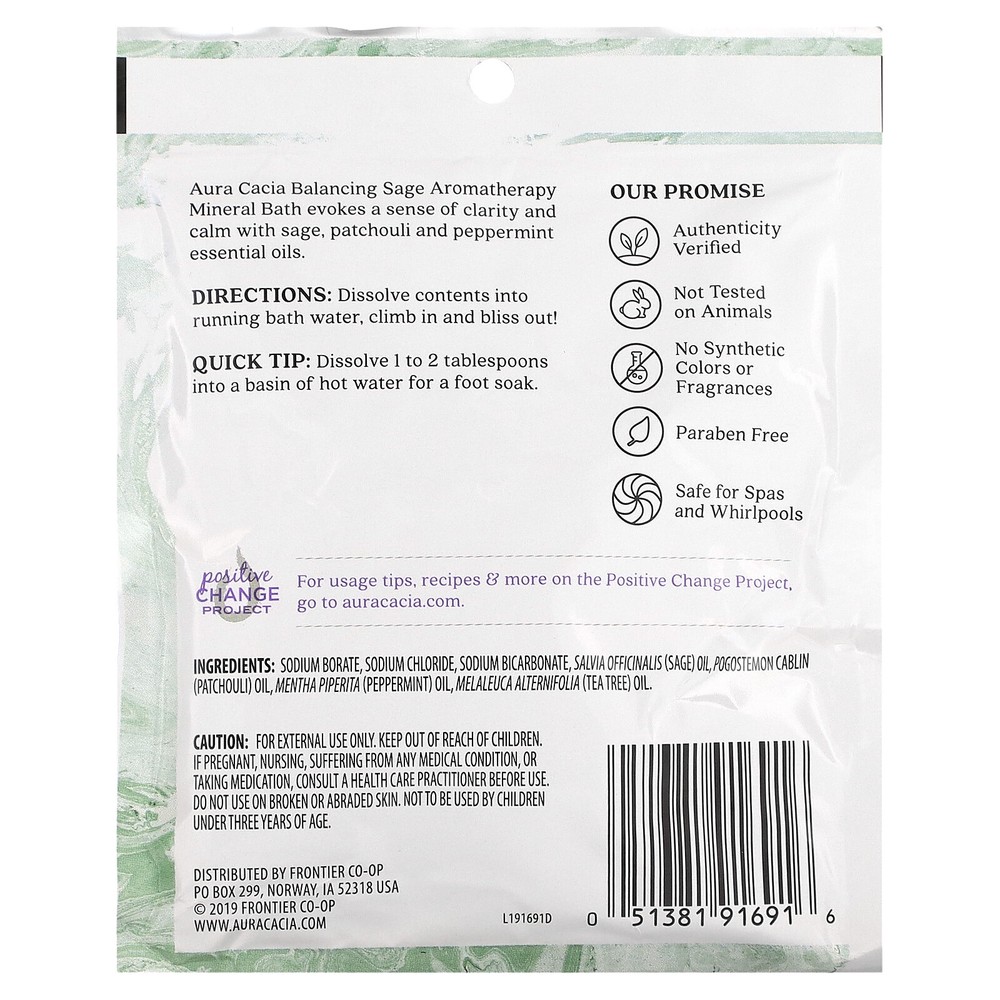 Aromatherapy Mineral Bath, Sage, 2.5 oz (70.9 g)