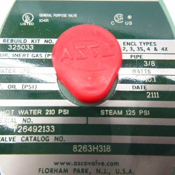 ASCO 8263H318 110/120V 210PSI 3/8" NSMP