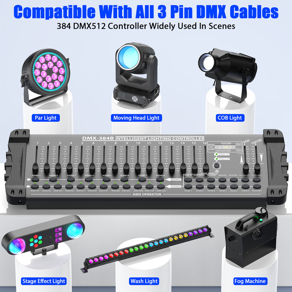 DMX512 384 Channels Operator Console Controller For Stage Lighting DJ Party US