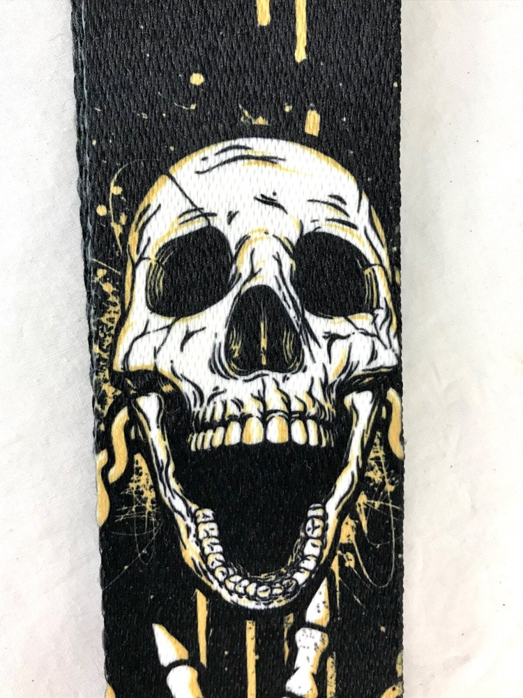 Skulls & Skeleton Hands Guitar Strap
