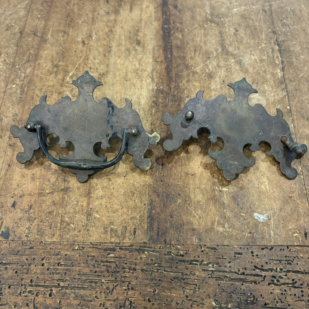 Brass Coated Vintage Antique Hardware draw Pulls Read