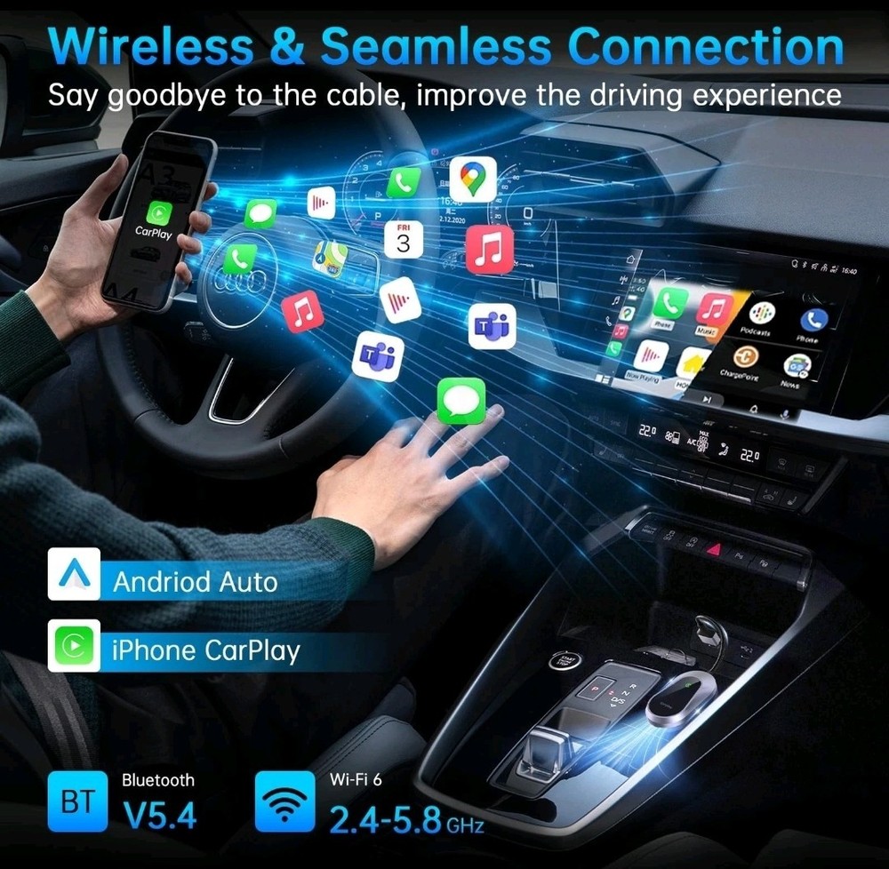 Wireless CarPlay Adapter with Android Auto Support, Universal Plug ...