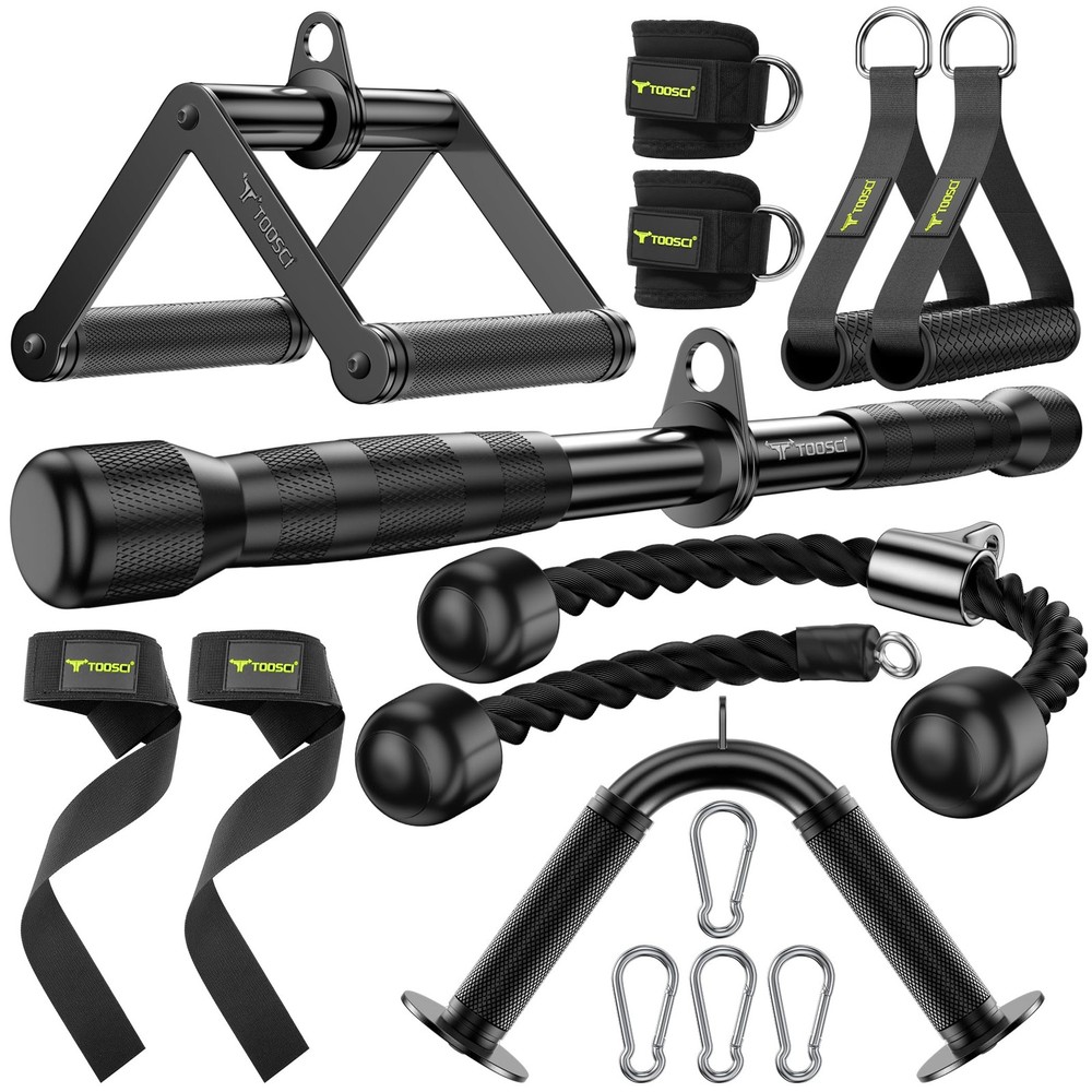 Toosci Cable Attachments for Gym, LAT Pulldown & Machine Black