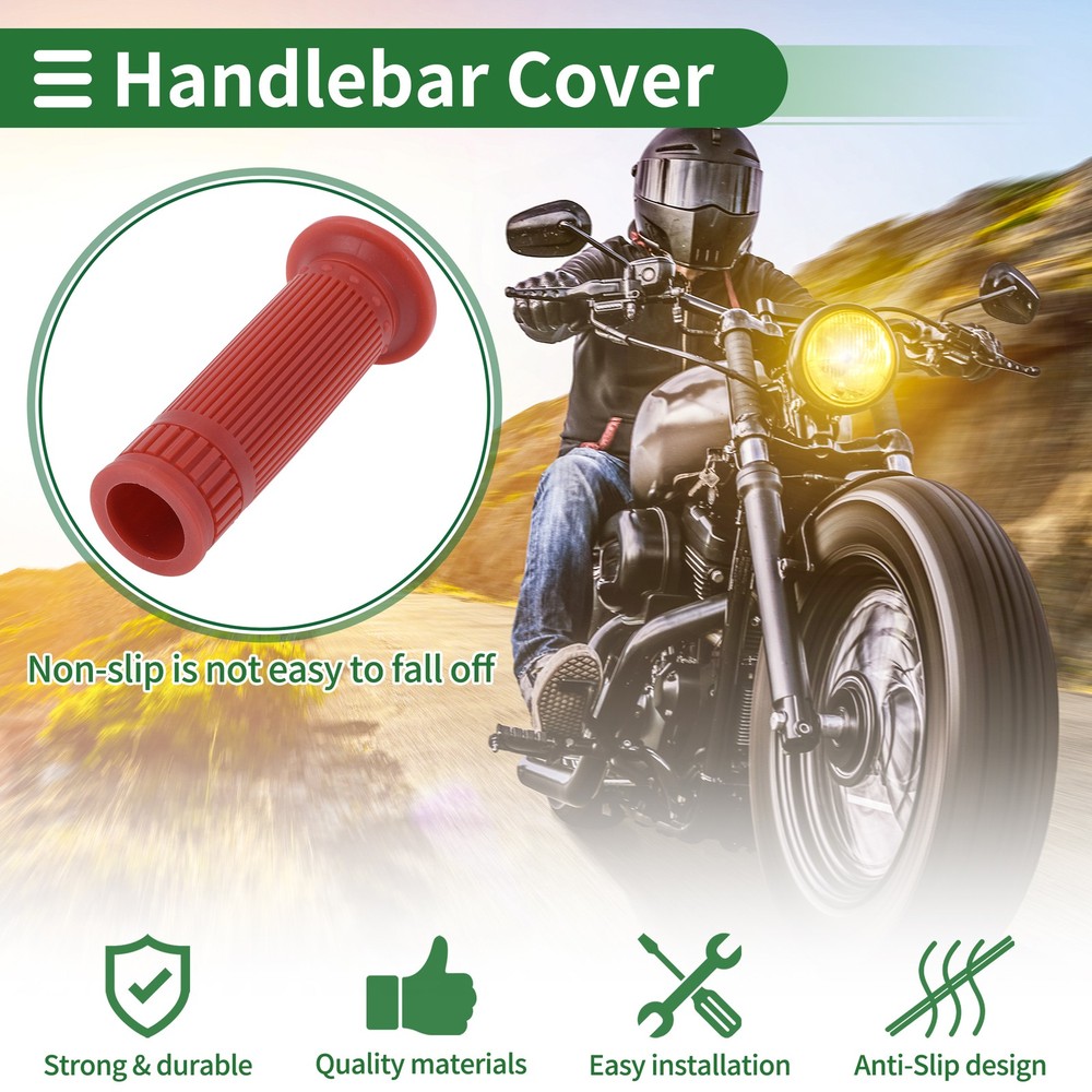 1" 25mm Motorcycle Knobs Handlebar Cover TPU Knobs Dark Red