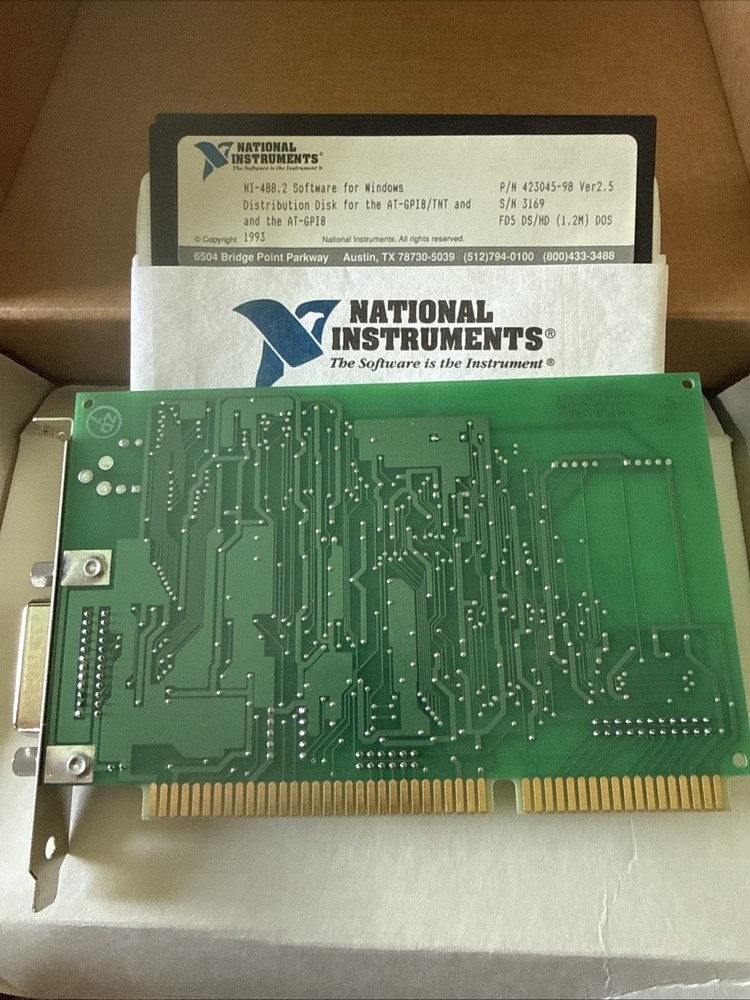 NATIONAL INSTRUMENTS AT-GPIB CONTROLLER CARD With Manuals N Software Box