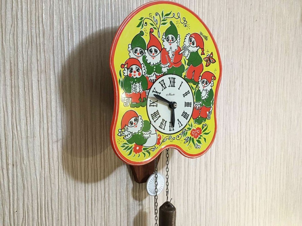 Vintage Clock Soviet Mechanical Clock Working Soviet CLOCK Soviet Wall Clock