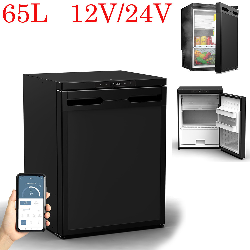AC110V/DC12V 2.3 cu ft/65L Truck Fridge RV Camper RV Refrigerator Camping