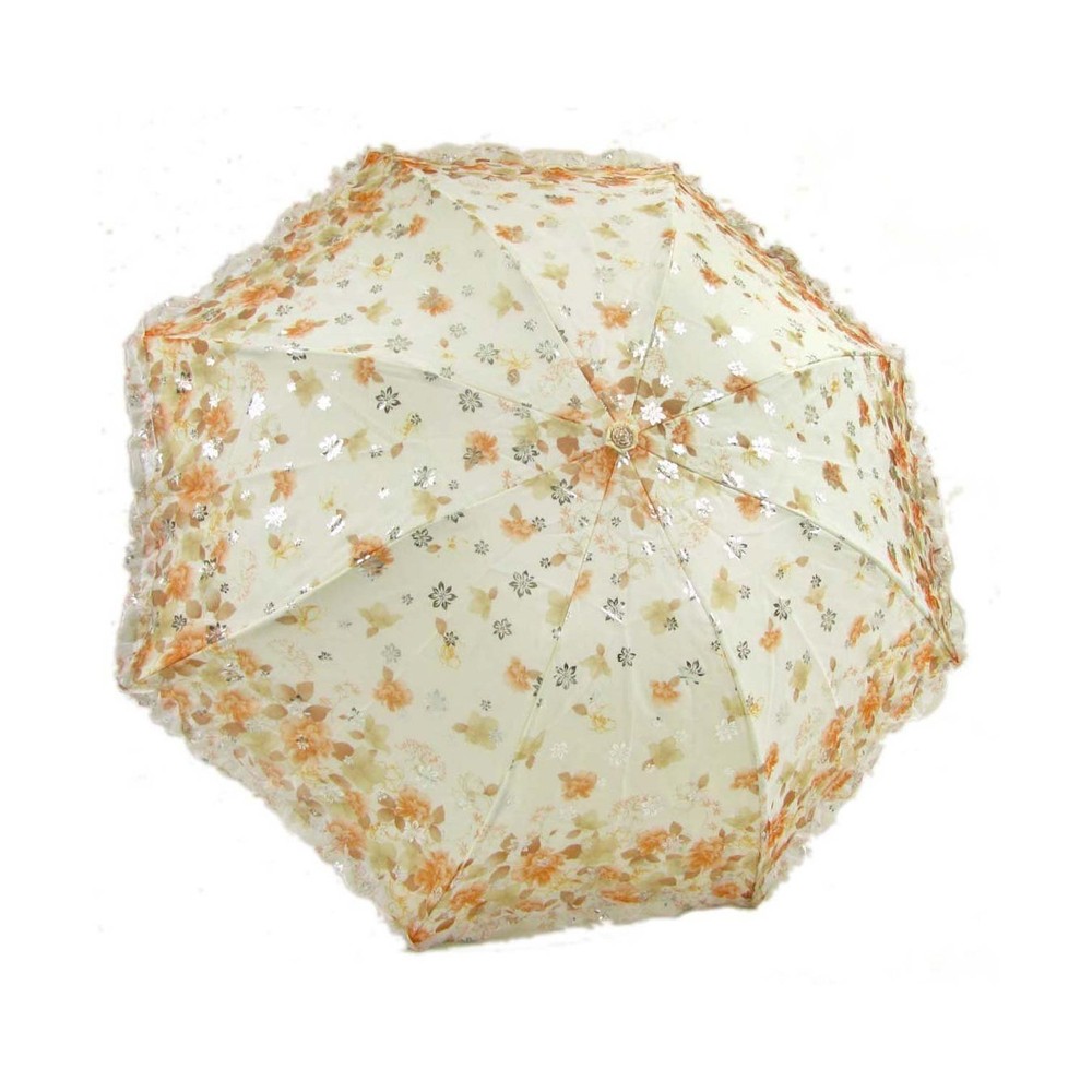 Three Fold Sun/Rain Floral Lace Umbrella