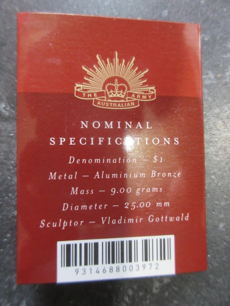 2001 Australia Commemorative Dollar in Folder ARMY C Mintmark