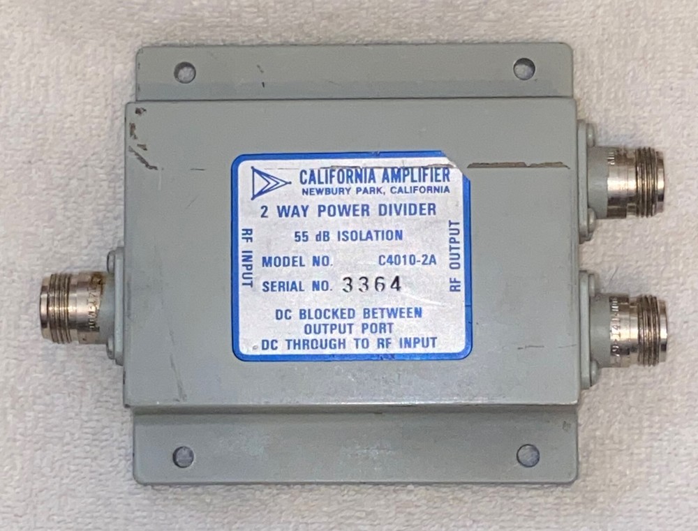 CALIFORNIA AMPLIFIER 2-WAY POWER DIVIDER MODEL C4010-2A