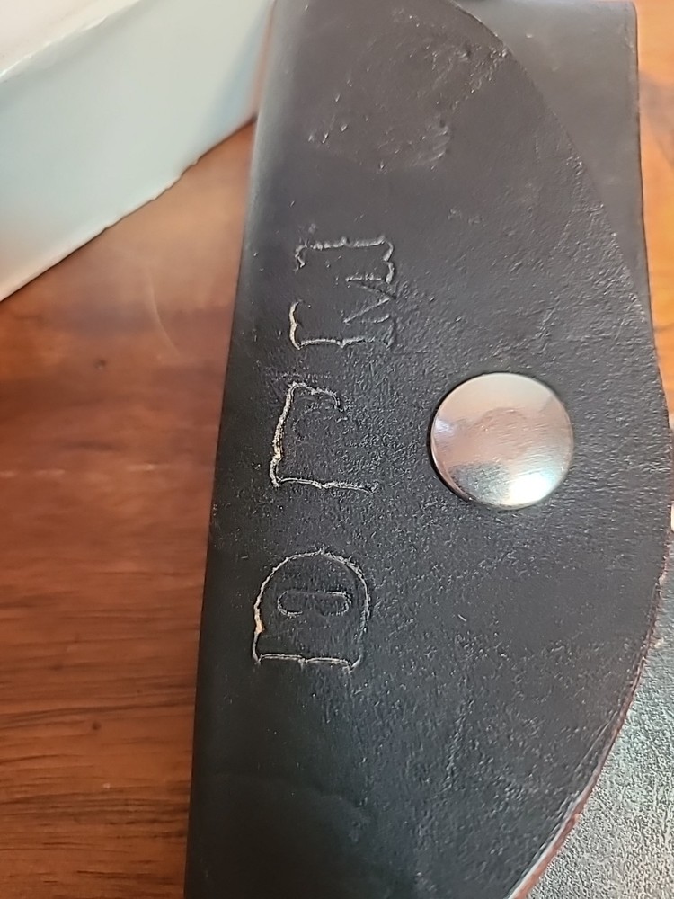 Black Leather Hatchet Sheath Blade Cover Durable Monogram DFM