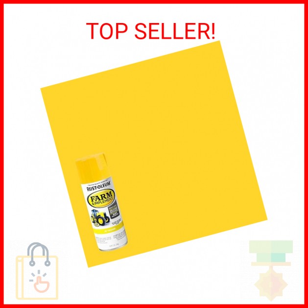Rust-Oleum 280129 Farm & Implement Spray Paint, 12 oz, JD Yellow