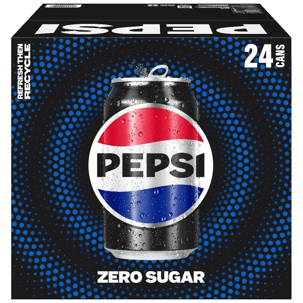 Zero Sugar Cola Soda , 12 fl oz Cans, 24 Pack Case