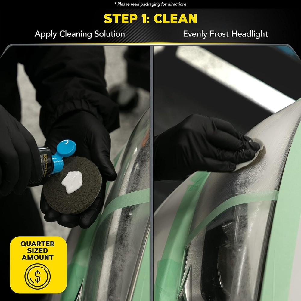 Meguiar's Two Step Headlight Restoration Kit, Clear – Cleaning Solution, 4 Count