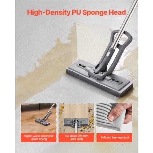 Sponge Mop HighDensity PU Sponge Mop with 1 Pcs Sponge Mop Replacement