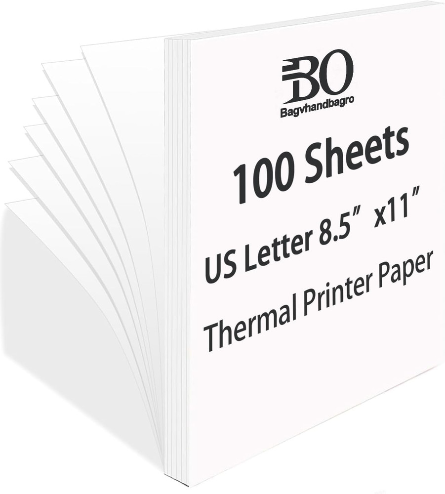 100 Sheets Thermal Printer Paper, .''×11'' US Letter Size, Advanced Printing Pap