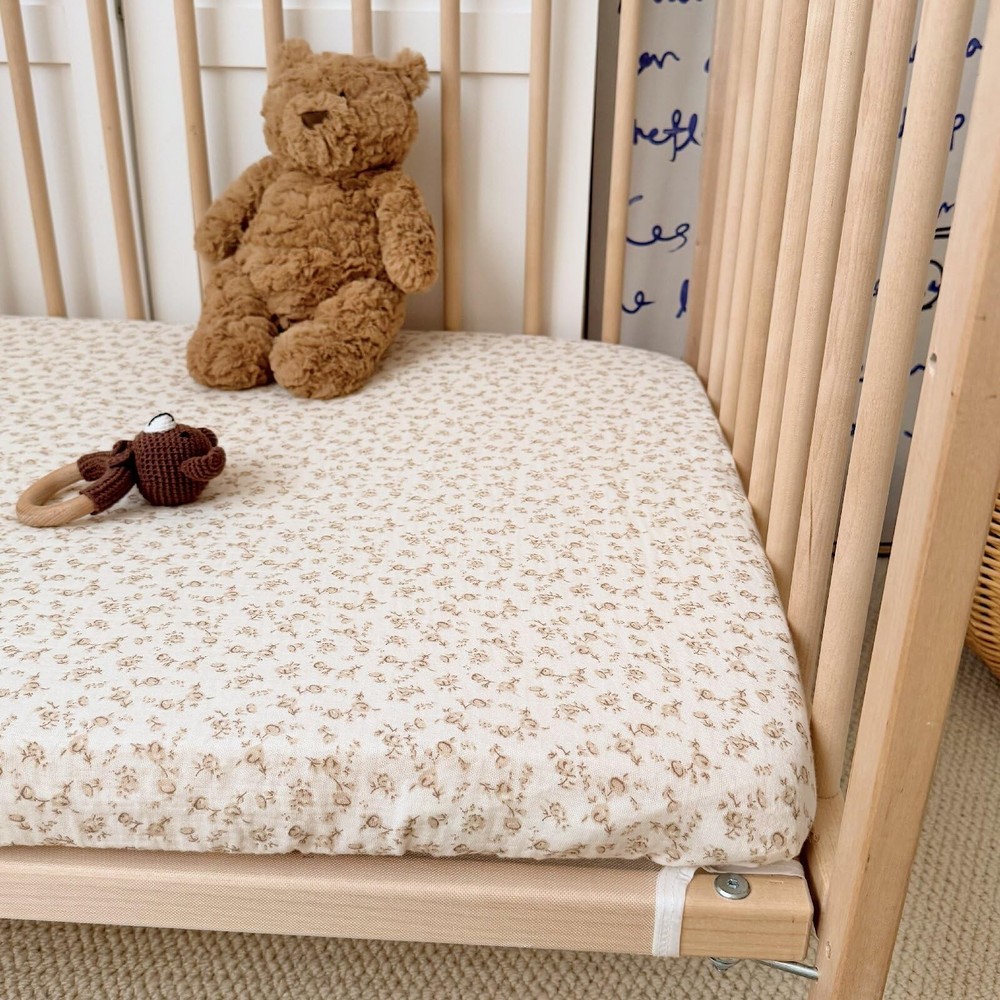 BuLuTu 2 Pack Muslin Fitted Portable/Mini Crib Mattresses Sheets 38"x26", Sof...
