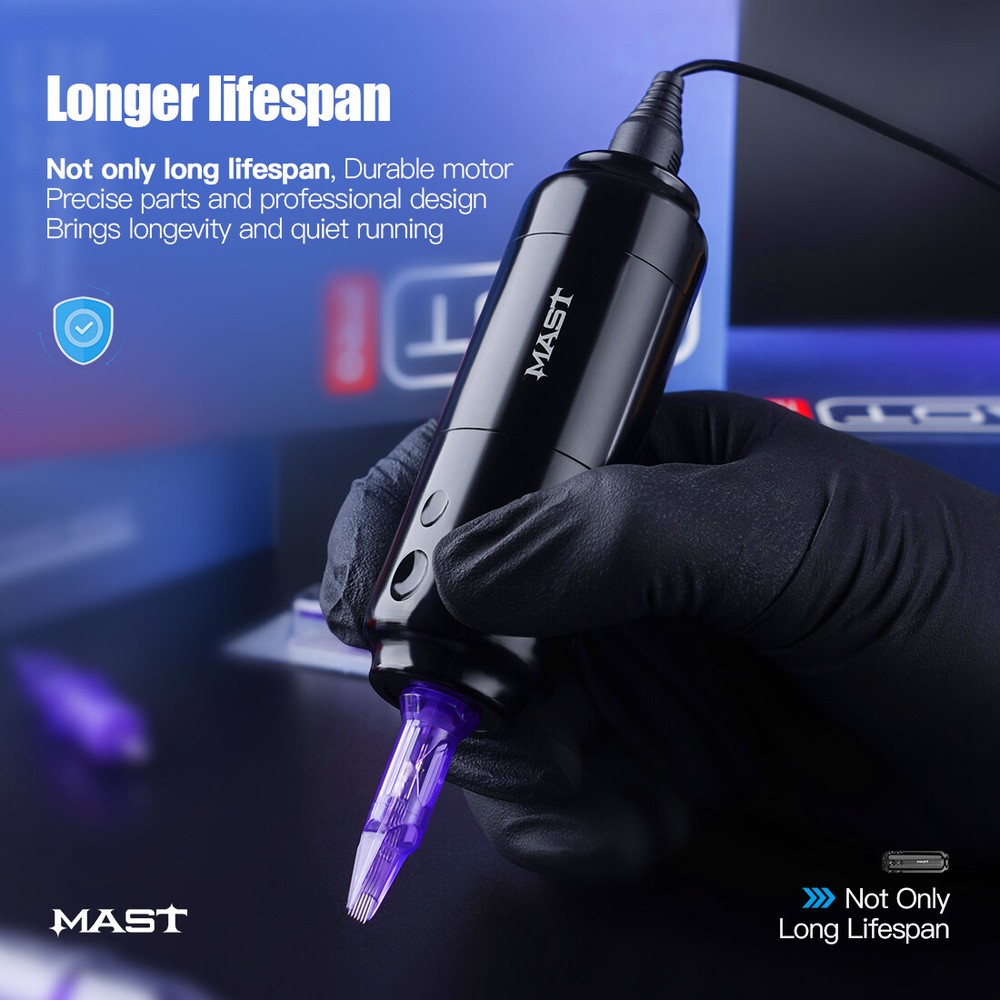 Mast Sensor Wireless Tattoo Machine Rotary Pmu Permanent Makeup Pen Needles Kit