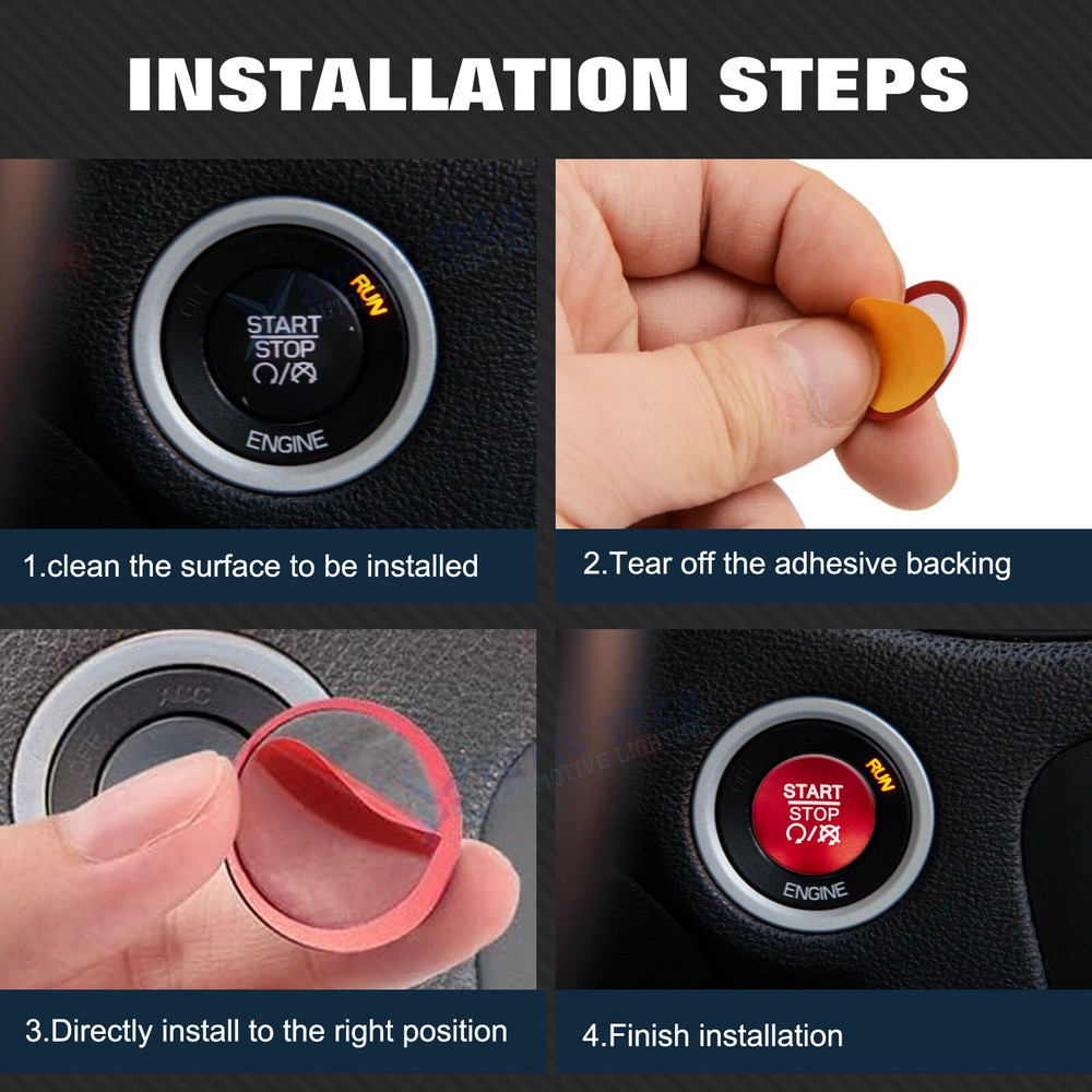 RED Ignition Engine Start Stop Push Button Cover For Dodge Charger Durango Ram