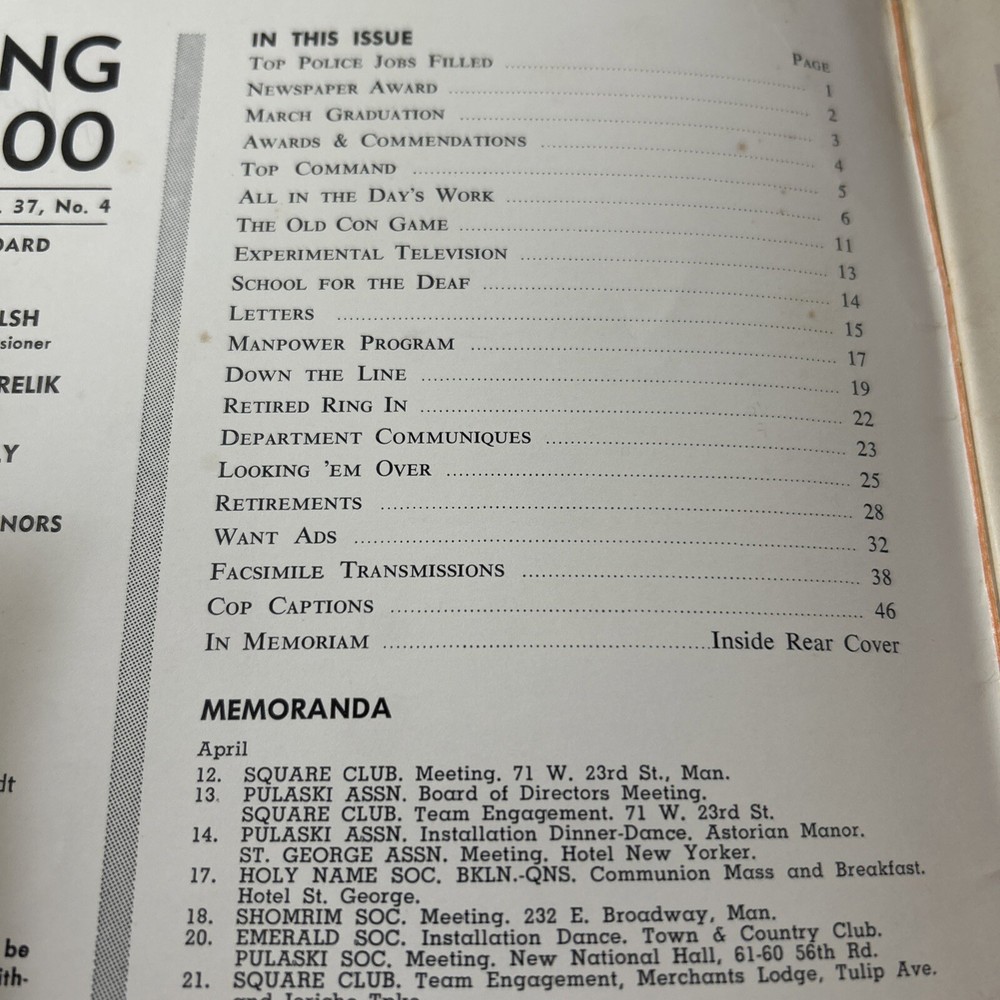 SPRING 3100 NYPD MAGAZINE NOVEMBER 1969