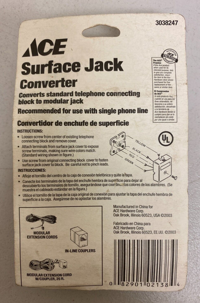ACE HARDWARE SURFACE JACK CONVERTER IVORY