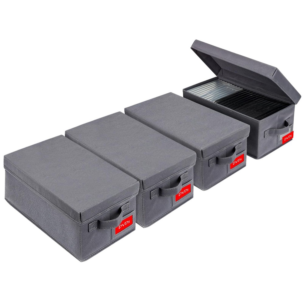 Upgrades DVD Storage Box - Perfect DVD Case Storage Solution, Stackable DVD Orga