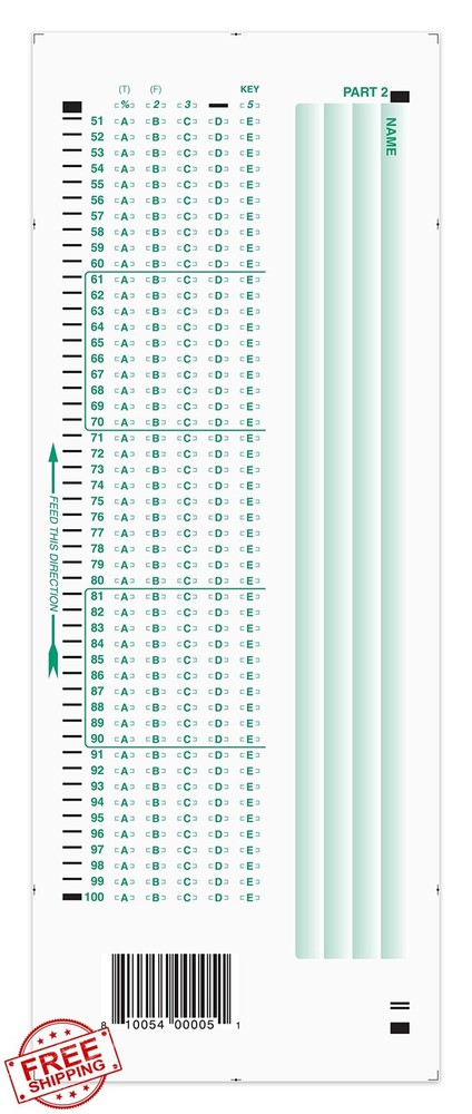 Scantron 882-E Answer Sheet Official 25 Pack