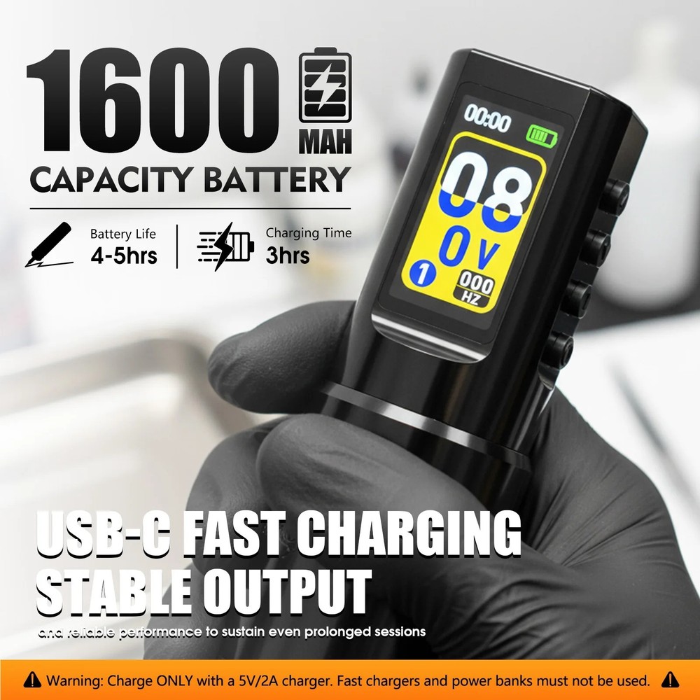 Wireless Tattoo Machine Pen Full Completed Kit Adjustable Stroke Custom Motor