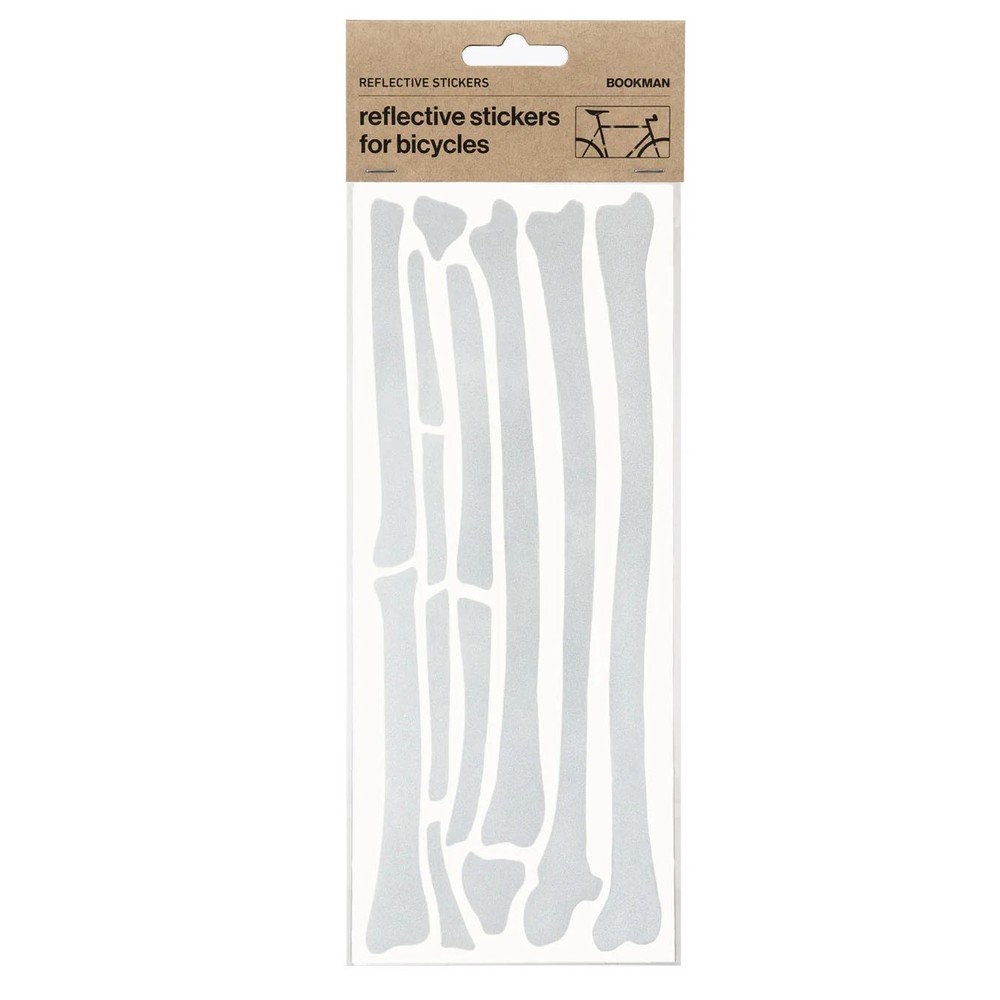 Bookman Visibility Reflective Stickers, Bone, White