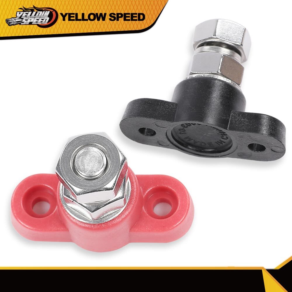 Red & Black Junction Block Power Post Set Insulated Terminal Stud 3/8"