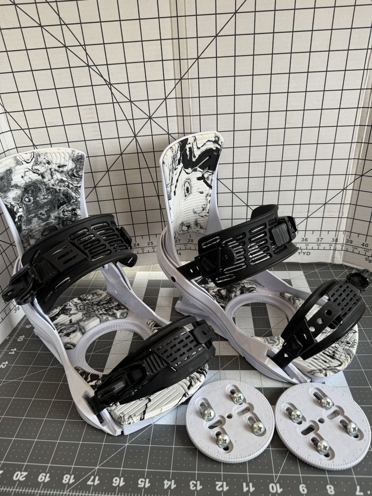 Head FX One LYT Snowboard Bindings Large White Black Pair w Discs Hardware