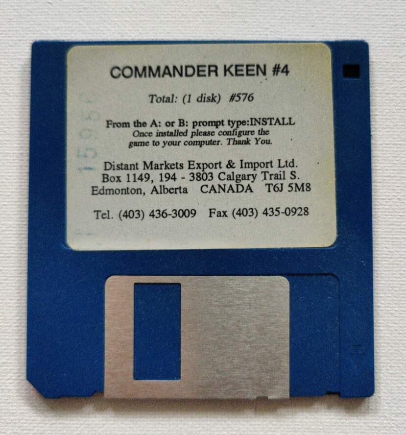 Commander Keen 4 PC DOS 3.5" Floppy Canada Shareware TESTED