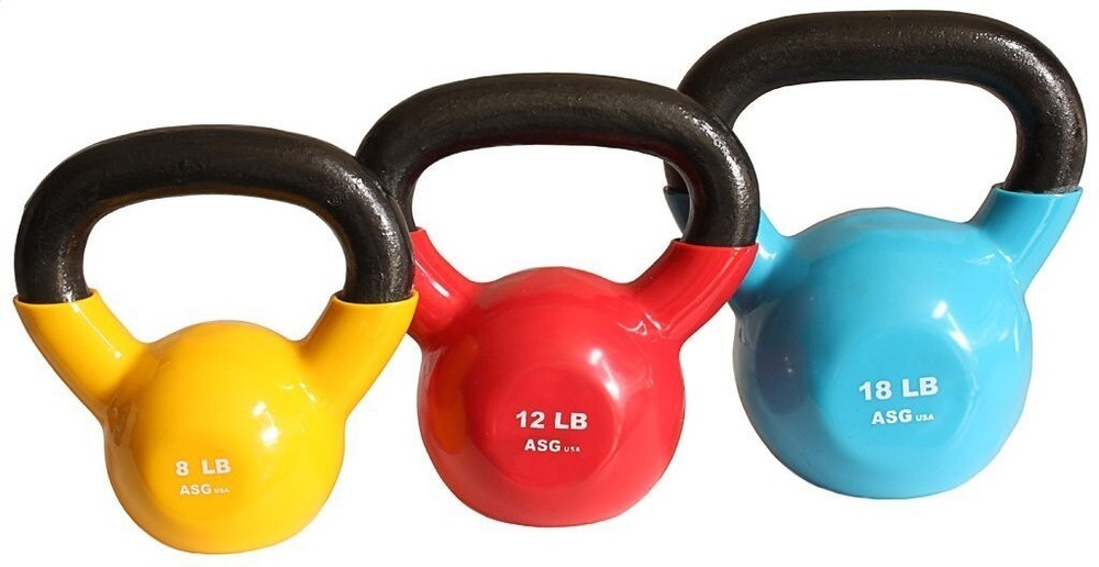 ADER SPORTING GOODS Vinyl Kettlebell (8 Lbs Yellow)