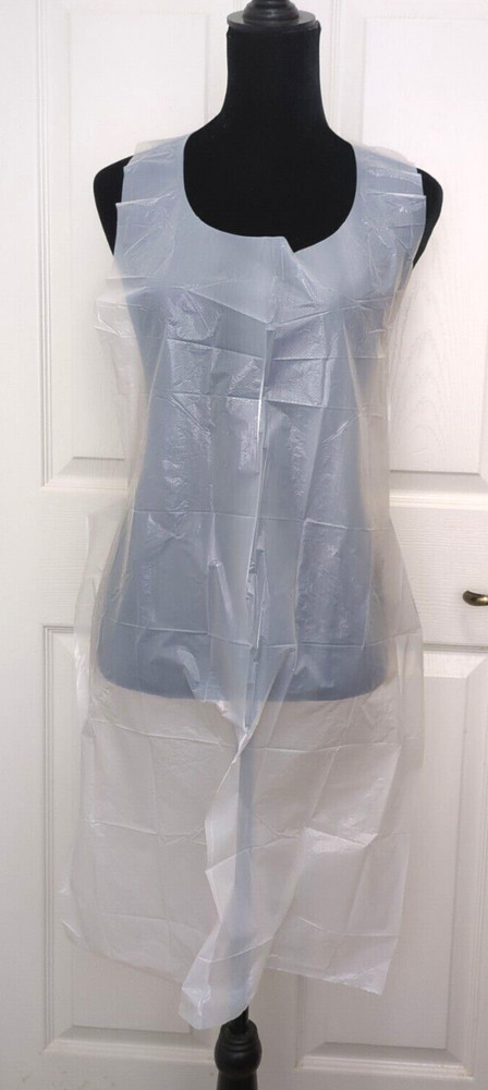 10 Polyethylene Disposable Aprons White 24" x 42"