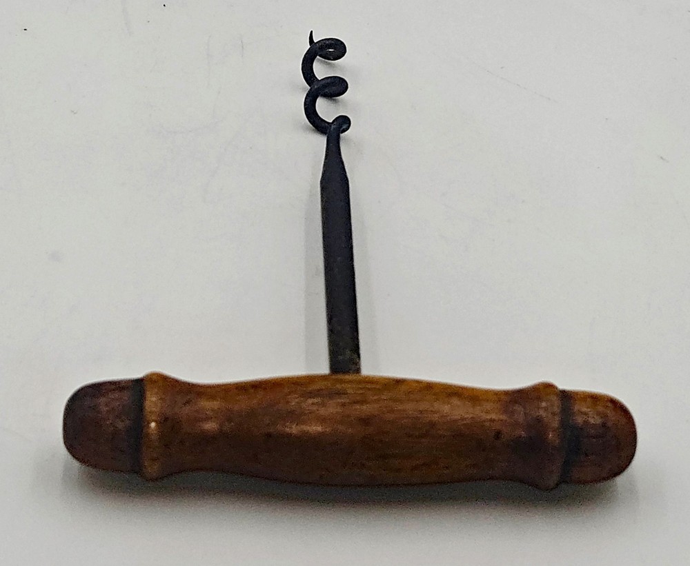 Antique Corkscrew Turned Wood Handle