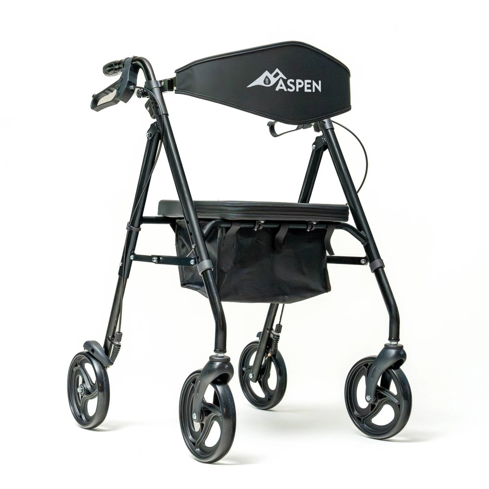 Aspen Adjustable Rollator – 8” Wheels, Folding Frame, 300 lb Capacity