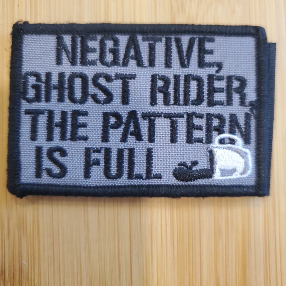 NEGATIVE GHOST RIDER Sarcastic Tactical Morale Patch Hook and Loop