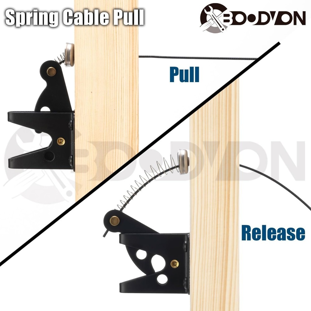 Gate Latch Cable Pull with Spring, Metal Gate Opener String Adjustable from 2...