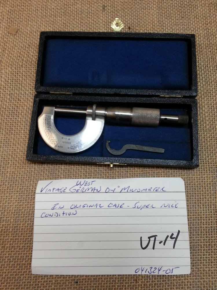 Vintage German MFG 0-1" Micrometer in Original Box