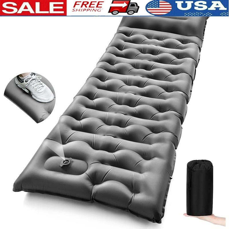 Extra Wide 5.9in Thick Self Inflating Camping Sleeping Pad Lightweight Portable