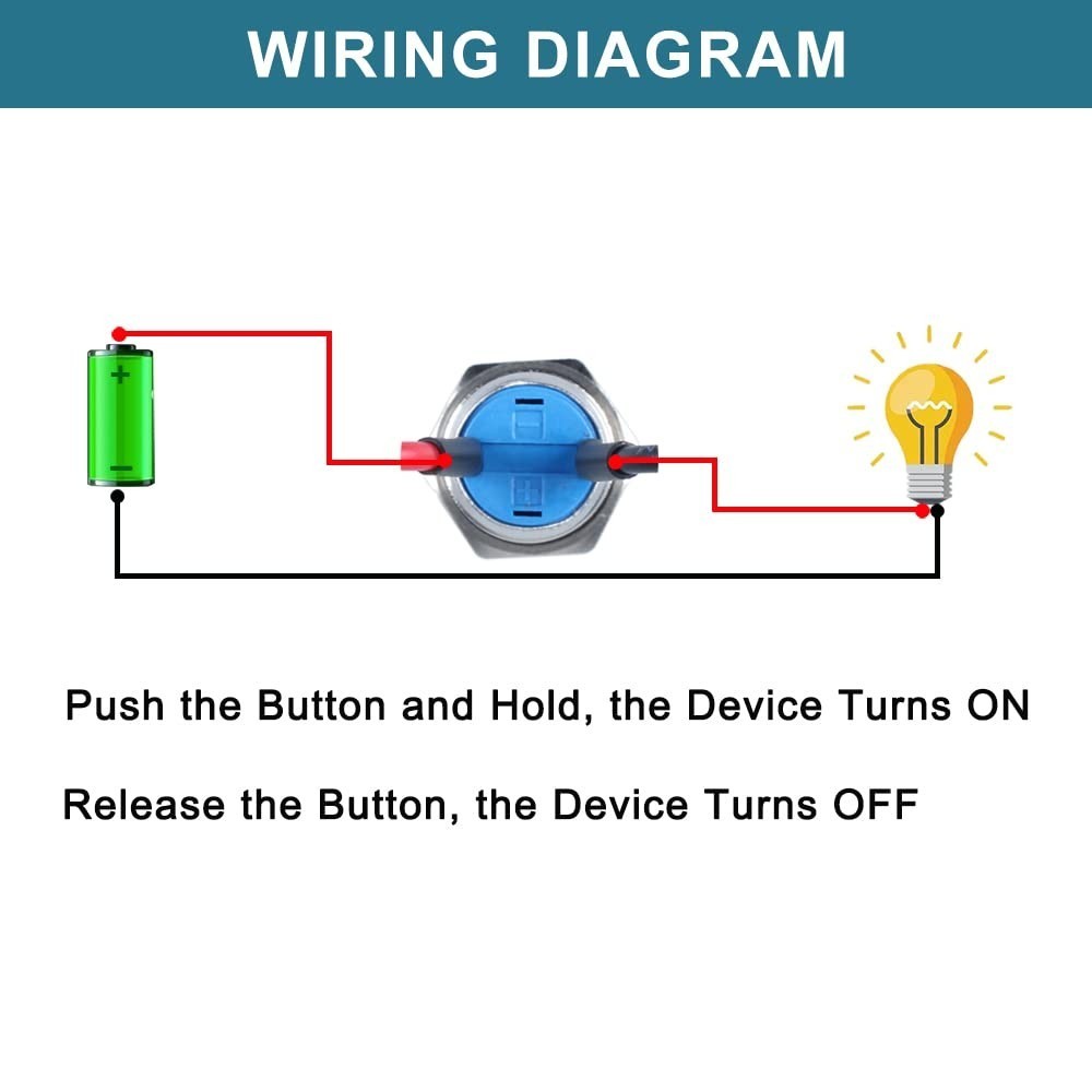 5Pcs Small Momentary Push Button 12mm Switch Waterproof Push Button Switch Round